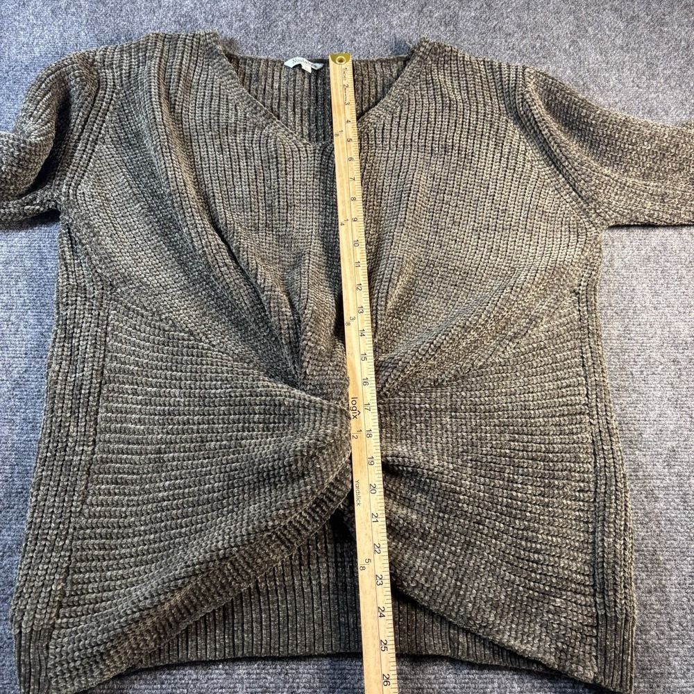 NOSTALGIA Sweater Women's XL‎ Dark Green Knotted Long Sleeves Sweater Blouse Top - Picture 7 of 8